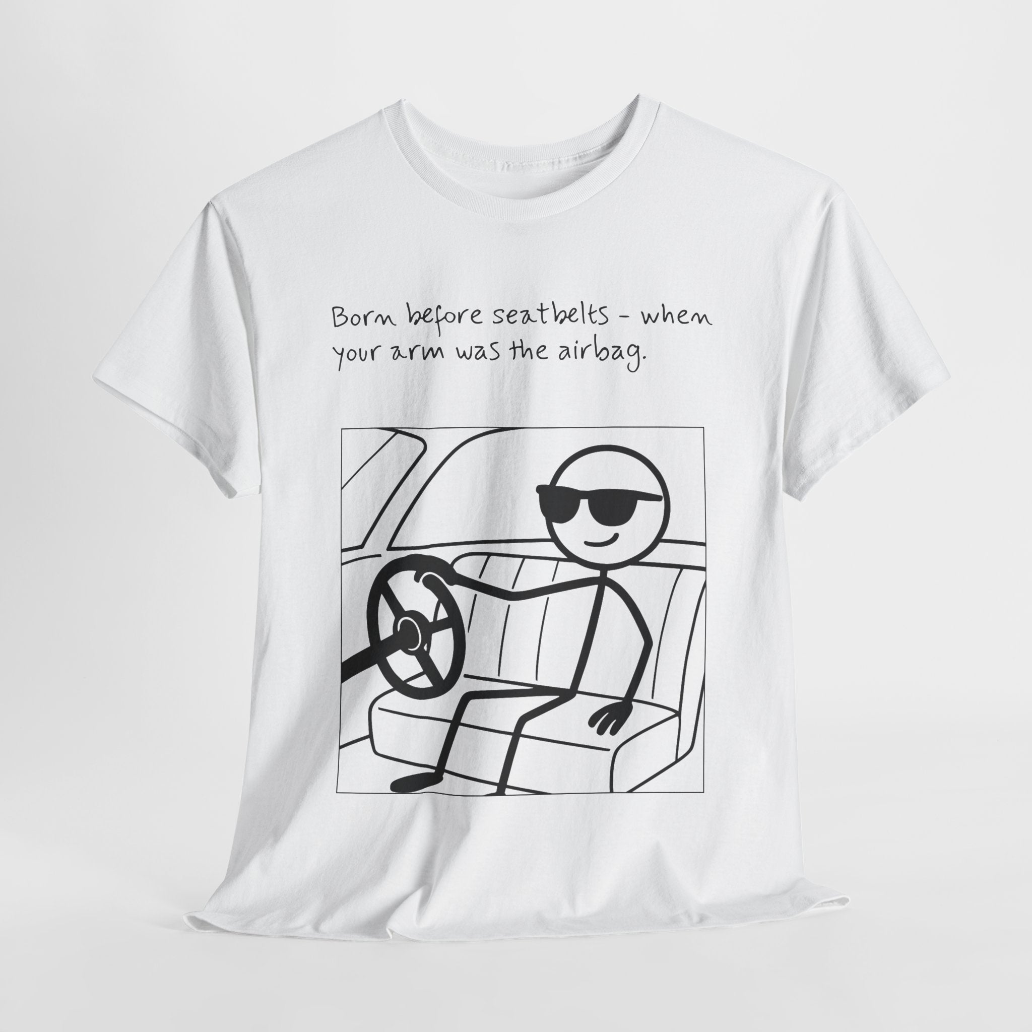 Born Before Seatbelts Vintage-Style Tee