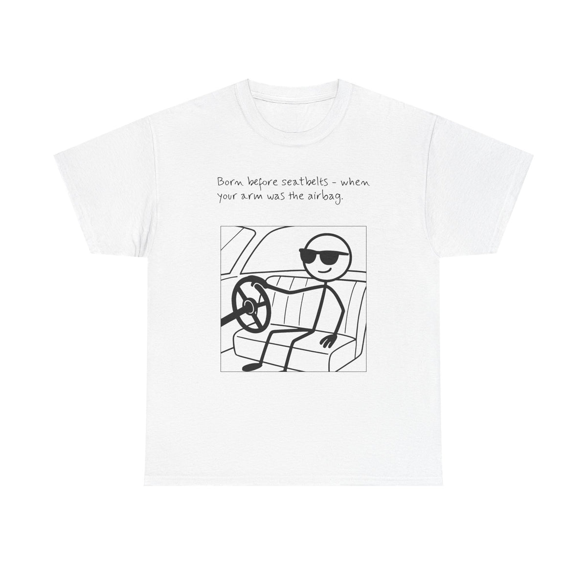 Born Before Seatbelts Vintage-Style Tee