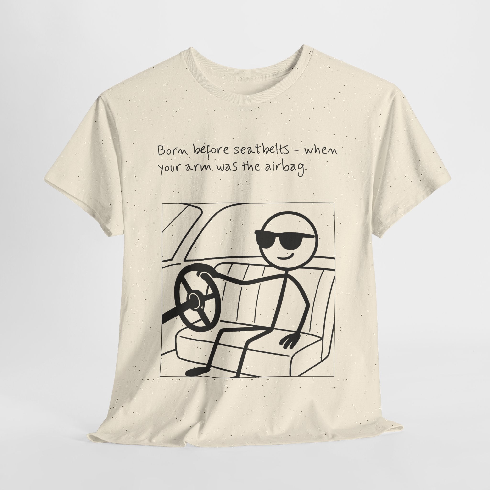 Born Before Seatbelts Vintage-Style Tee