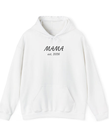 Hoodie with Custom Text – “MAMA est. 2026” New Mom Sweatshirt