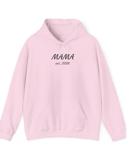 Hoodie with Custom Text – “MAMA est. 2026” New Mom Sweatshirt