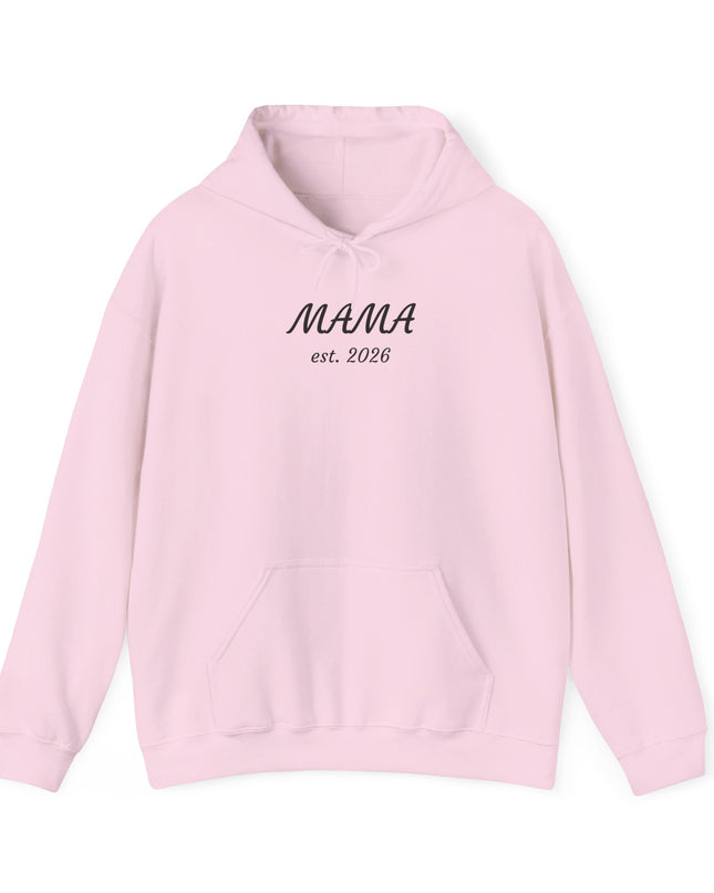 Hoodie with Custom Text – “MAMA est. 2026” New Mom Sweatshirt