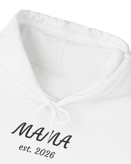 Hoodie with Custom Text – “MAMA est. 2026” New Mom Sweatshirt
