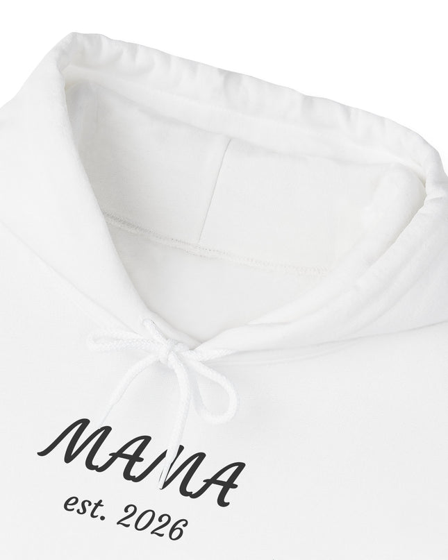 Hoodie with Custom Text – “MAMA est. 2026” New Mom Sweatshirt