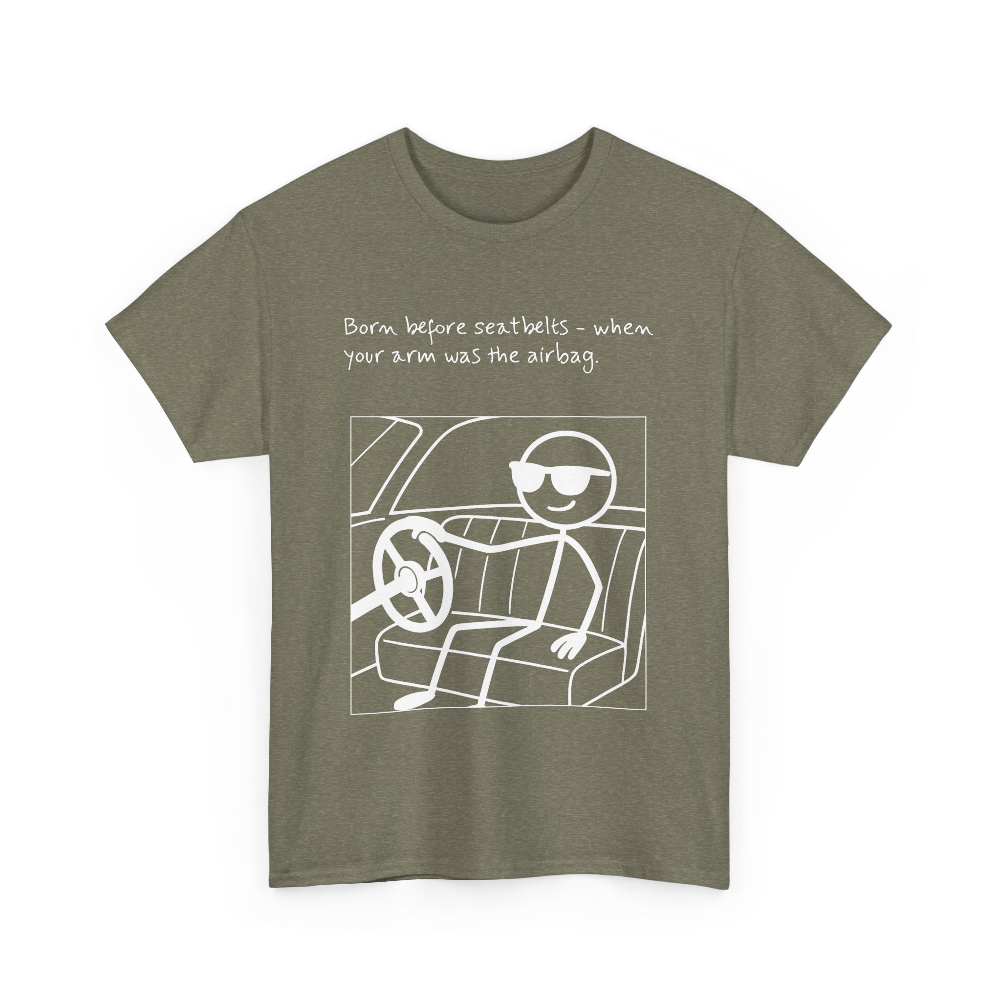 Born Before Seatbelts Vintage-Style Tee