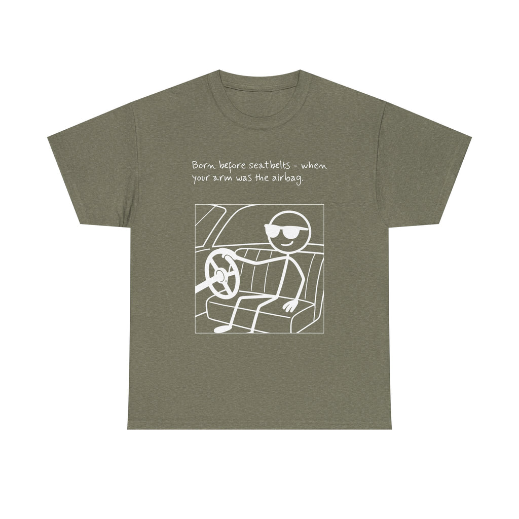 Born Before Seatbelts Vintage-Style Tee