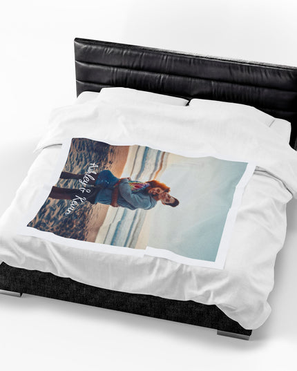 Personalized Photo Plush Blanket — Custom Names (e.g., Ashley & Kevin)