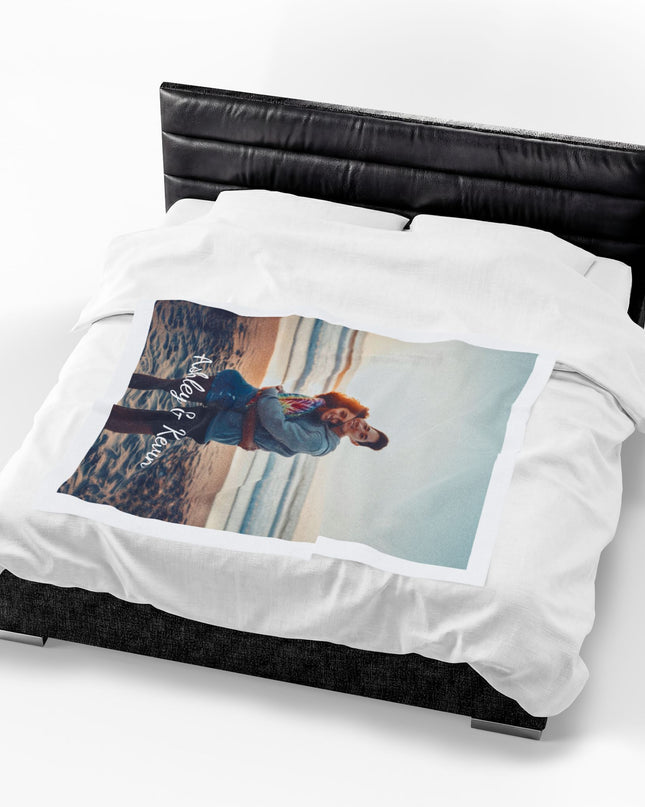 Personalized Photo Plush Blanket — Custom Names (e.g., Ashley & Kevin)