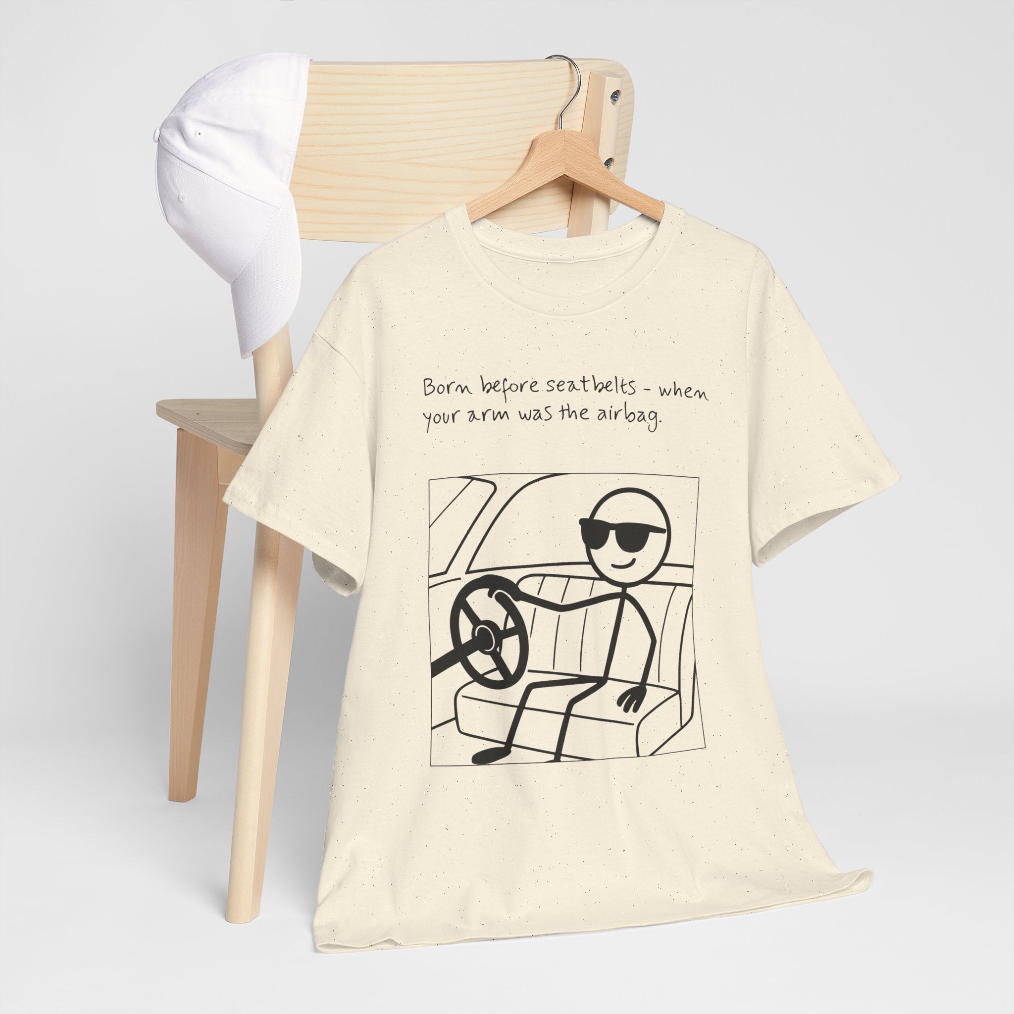 Born Before Seatbelts Vintage-Style Tee