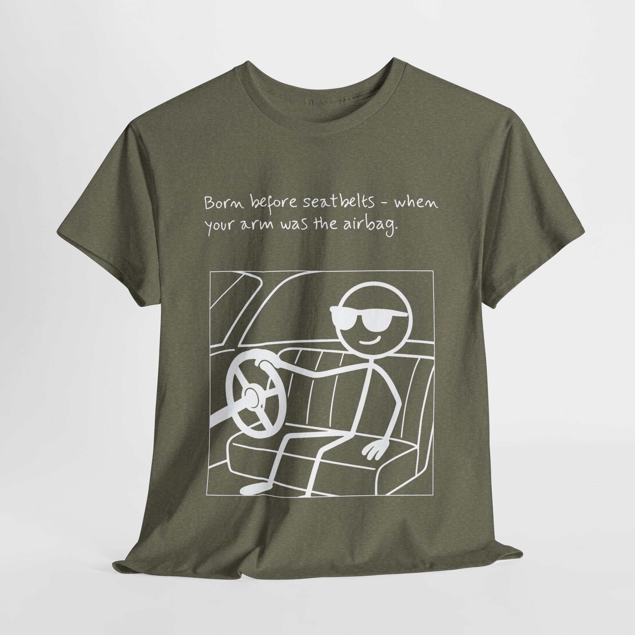 Born Before Seatbelts Vintage-Style Tee