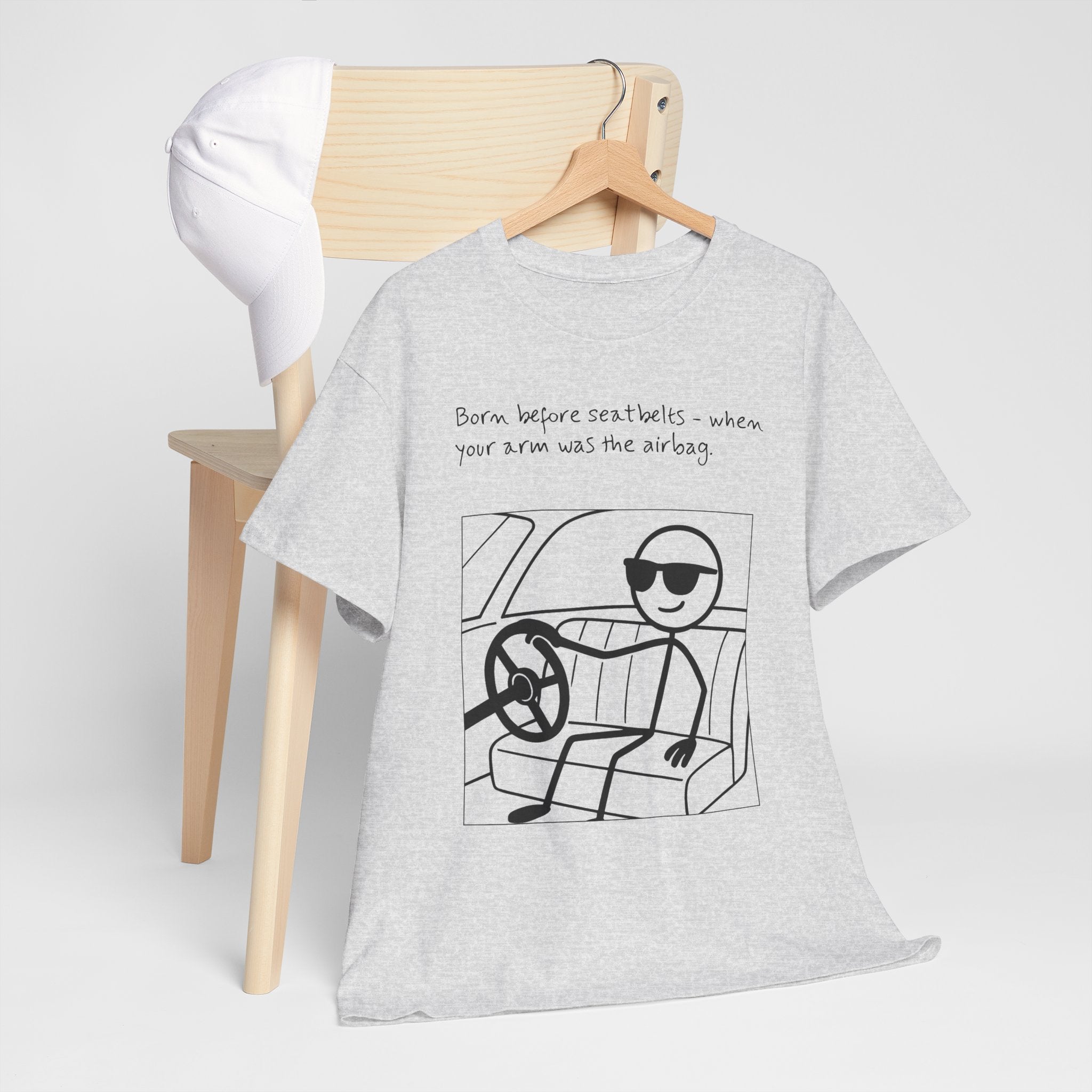 Born Before Seatbelts Vintage-Style Tee