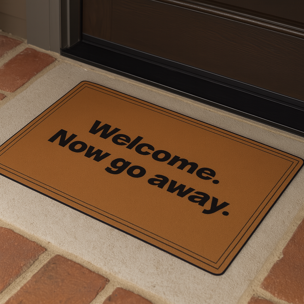 Welcome Doormat - Funny Entrance Rug, Home Decor Gift for Housewarming, Indoor/Outdoor Welcome Mat, Quirky Greeting Mat