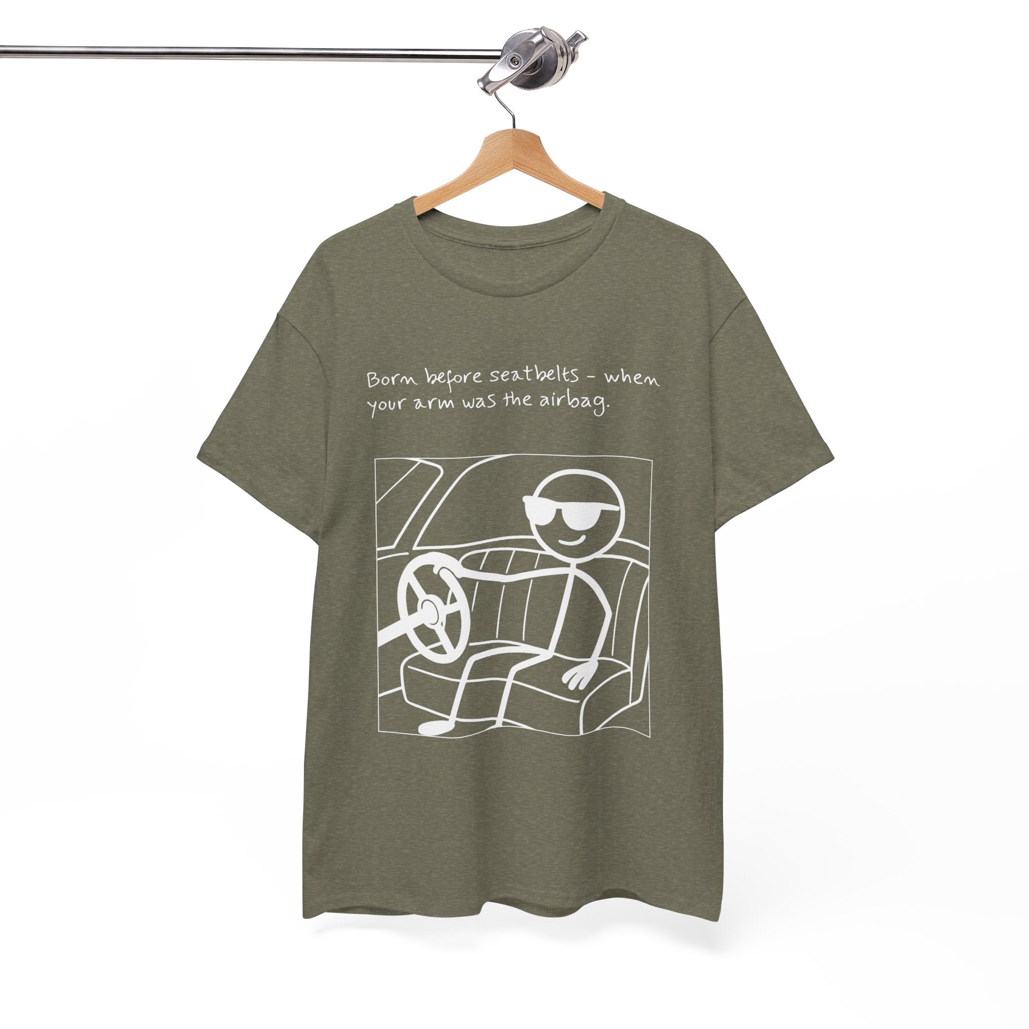 Born Before Seatbelts Vintage-Style Tee