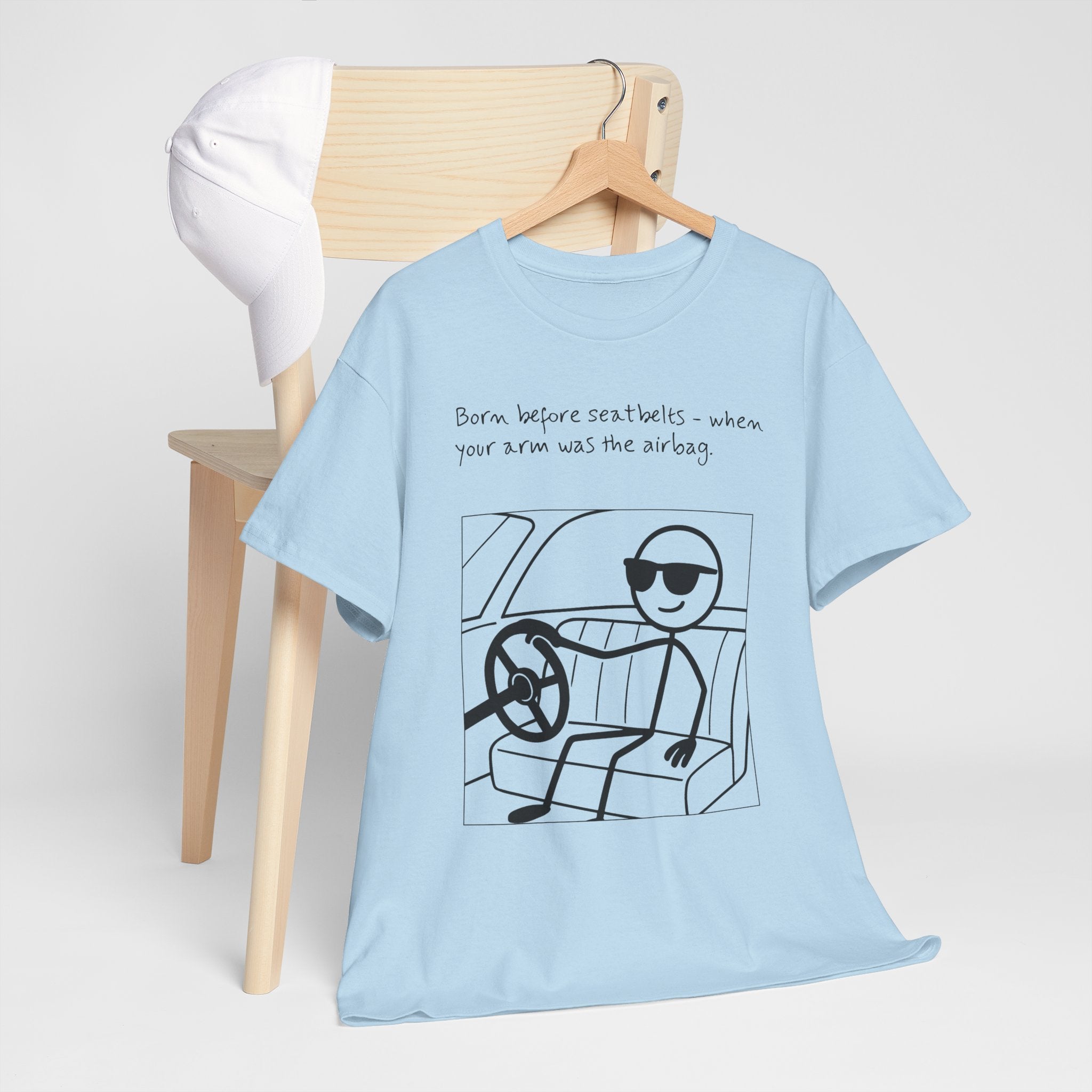 Born Before Seatbelts Vintage-Style Tee