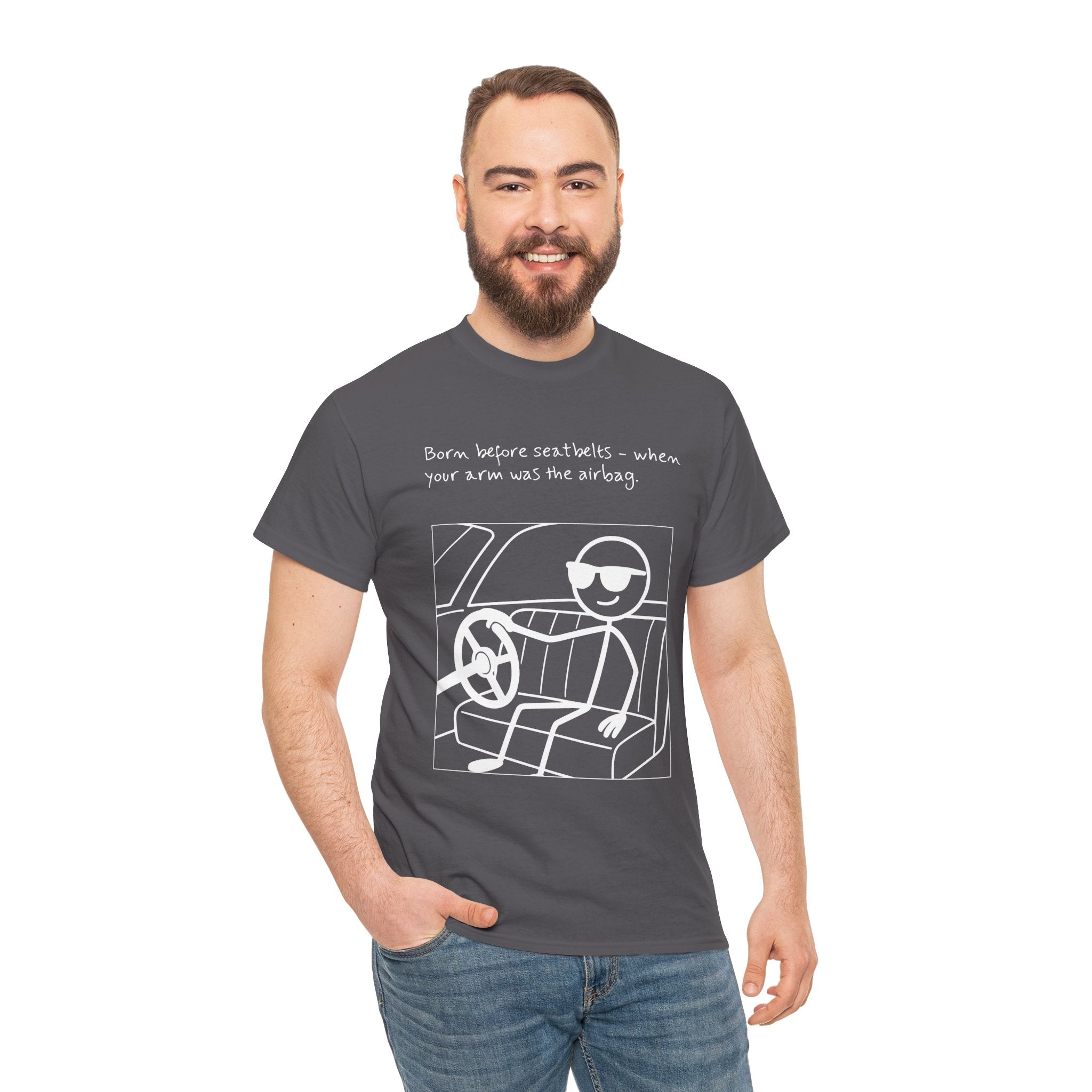 Born Before Seatbelts Vintage-Style Tee