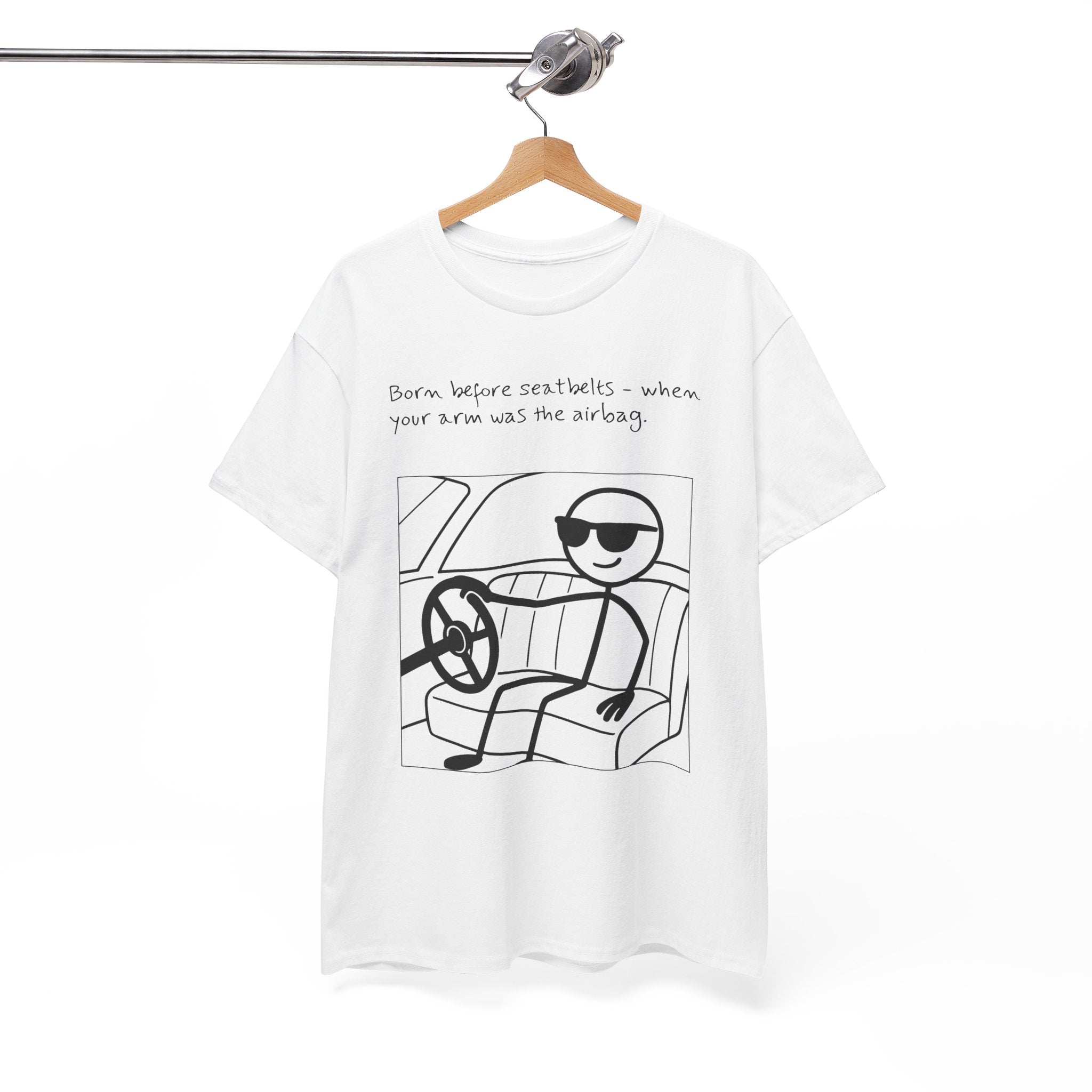 Born Before Seatbelts Vintage-Style Tee
