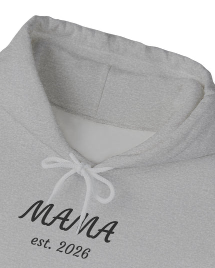 Hoodie with Custom Text – “MAMA est. 2026” New Mom Sweatshirt