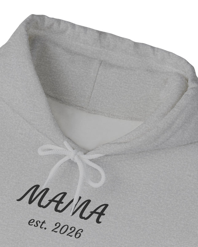 Hoodie with Custom Text – “MAMA est. 2026” New Mom Sweatshirt