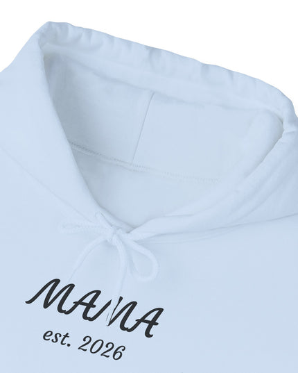 Hoodie with Custom Text – “MAMA est. 2026” New Mom Sweatshirt