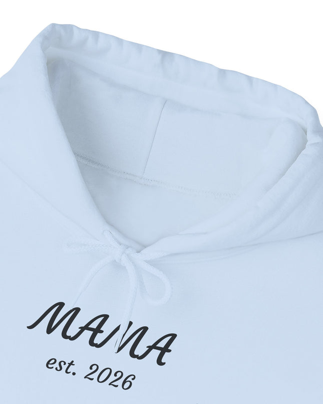 Hoodie with Custom Text – “MAMA est. 2026” New Mom Sweatshirt