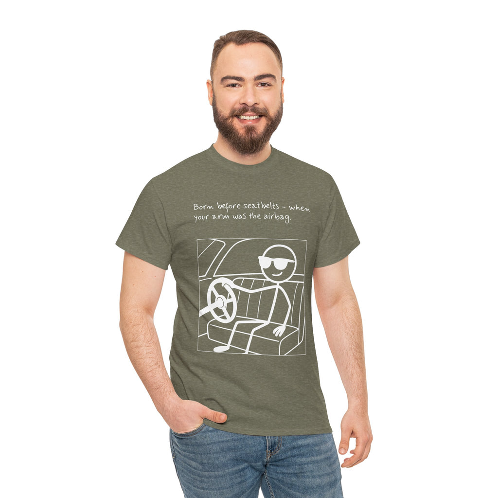 Born Before Seatbelts Vintage-Style Tee