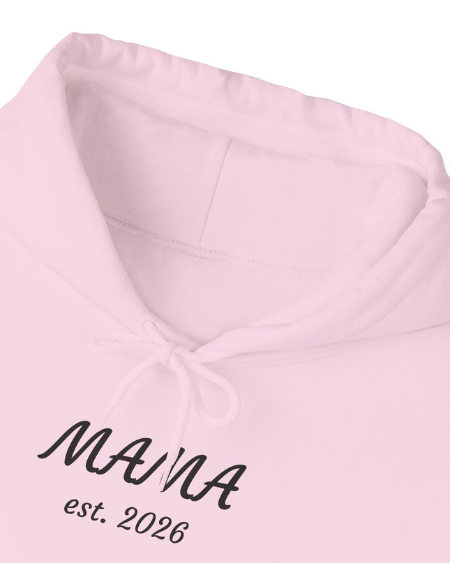 Hoodie with Custom Text – “MAMA est. 2026” New Mom Sweatshirt