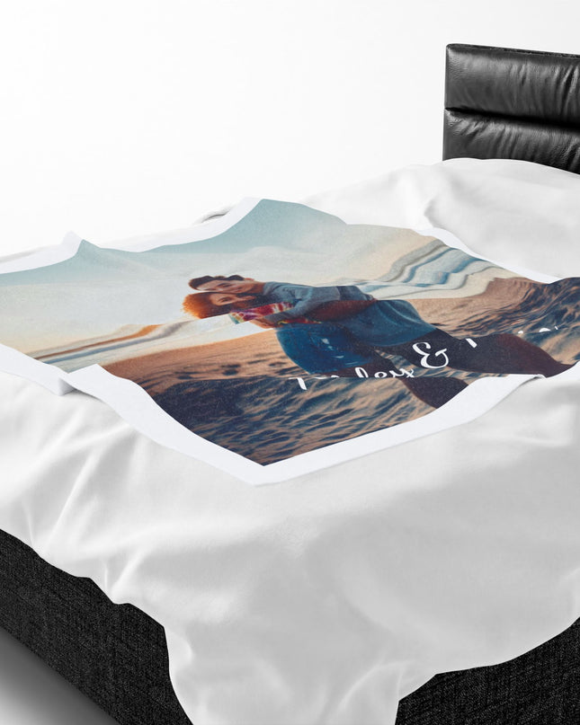 Personalized Photo Plush Blanket — Custom Names (e.g., Ashley & Kevin)
